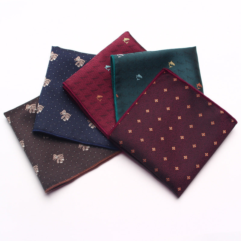Striped Floral Pocket Square for Men's Suits