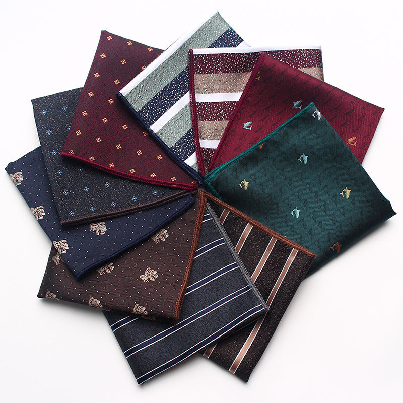 Striped Floral Pocket Square for Men's Suits