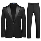 Men's Shiny Black Slim Fit Tuxedo Suit