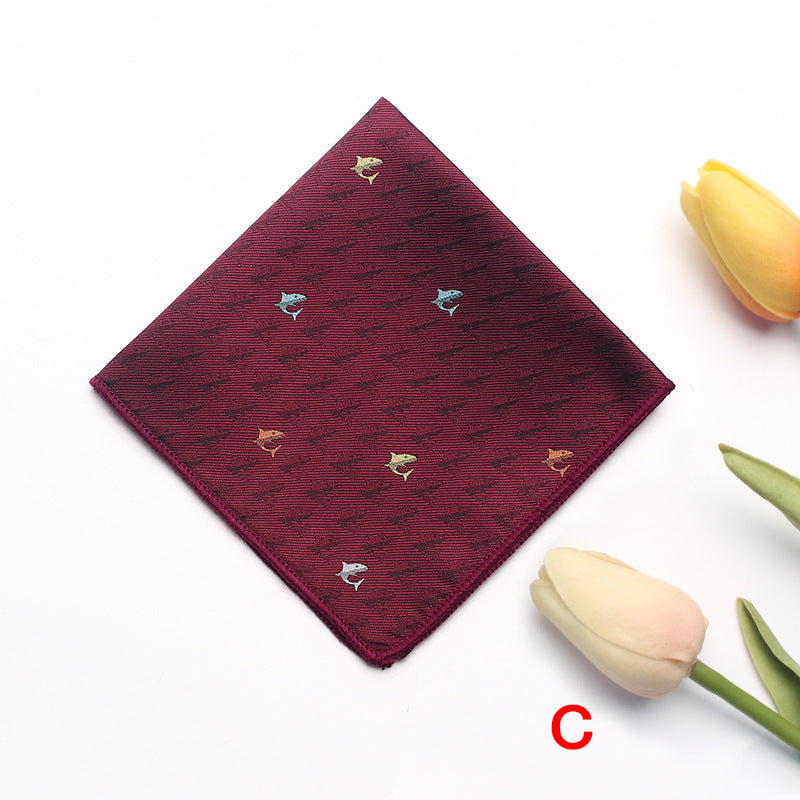 Striped Floral Pocket Square for Men's Suits
