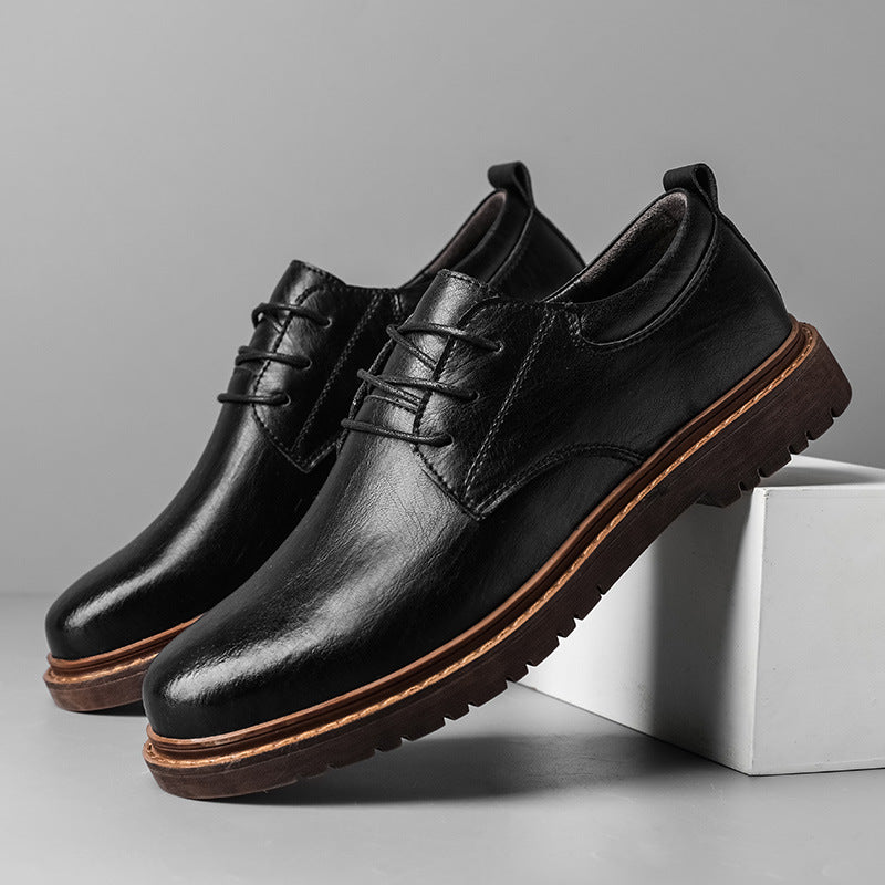 Men's Business Suits with Casual Leather Shoes Combo