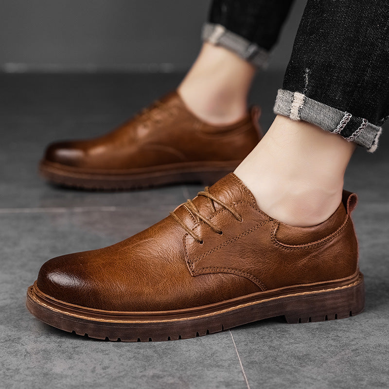Men's Business Suits with Casual Leather Shoes Combo