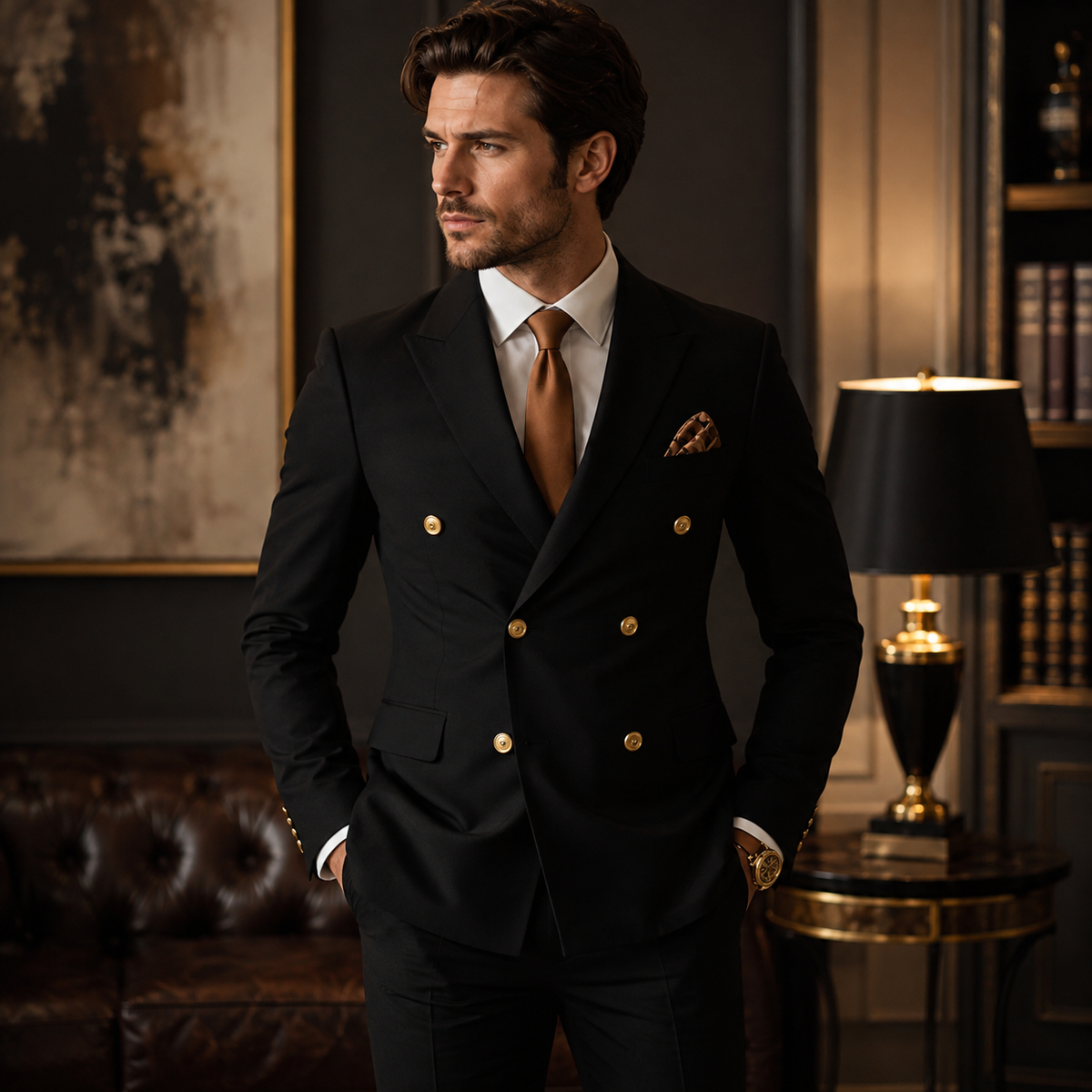 Double Breasted Two Piece Tuxedo Suit