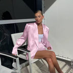 Satin Blazer & Midi Skirt Set