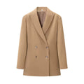 Khaki Double Breasted Wide Leg Suit Set