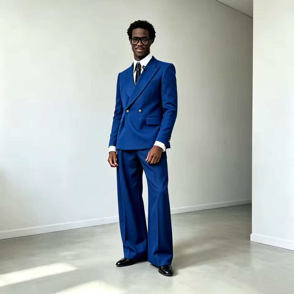 Double Breasted Wide Leg Men’s Suit