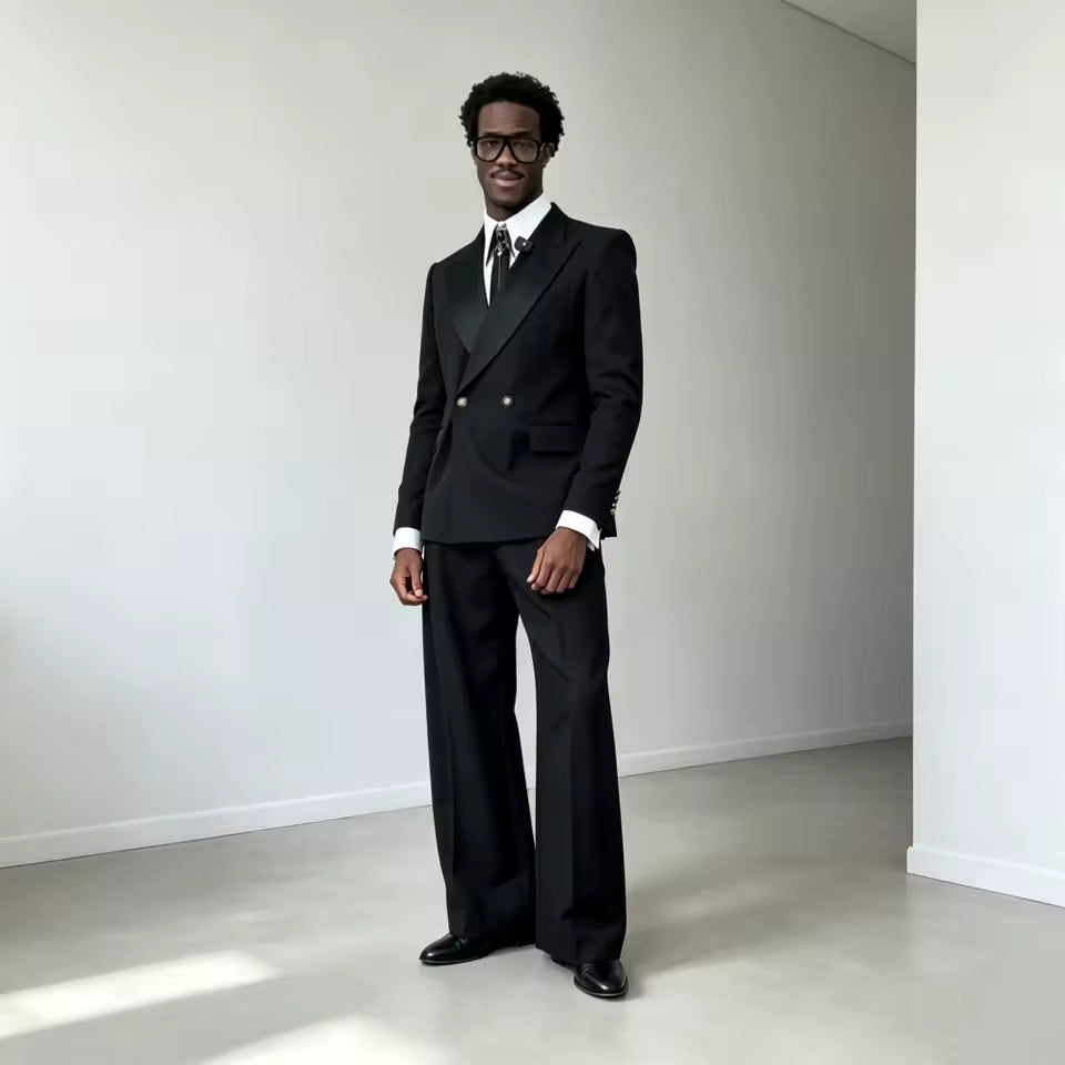 Double Breasted Wide Leg Men’s Suit
