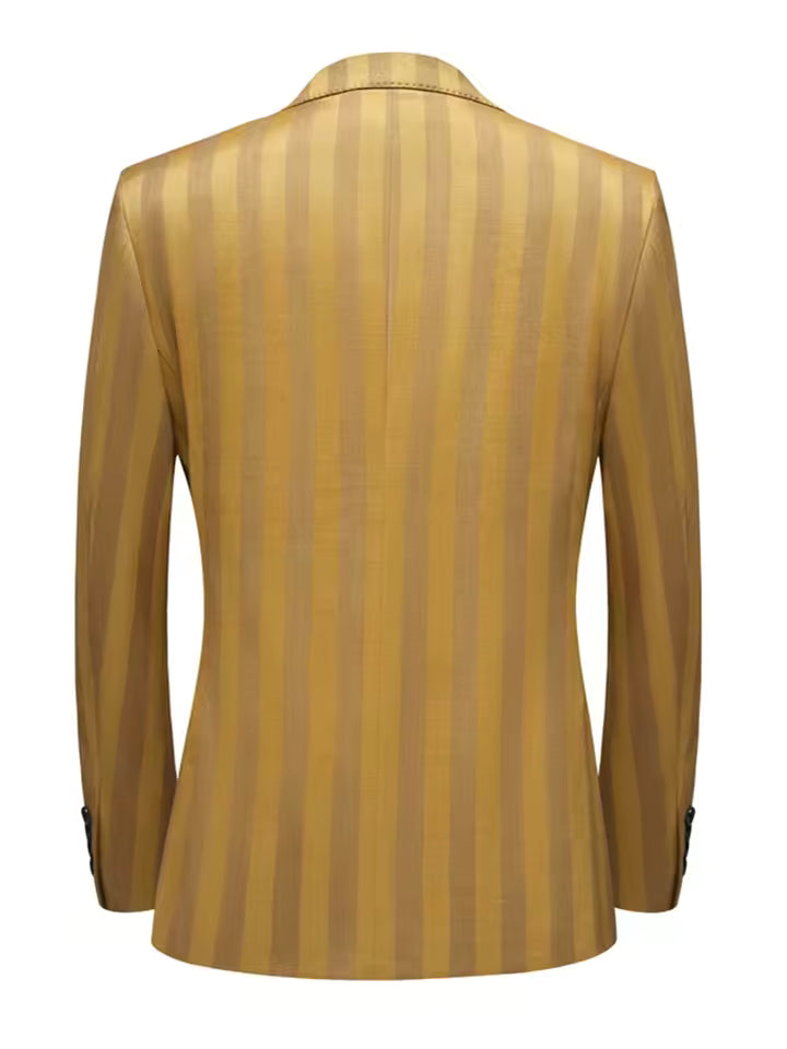 Men's Jacquard Double Breasted 2 Piece Suit