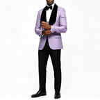 Light Blue Jacquard 3 Piece Tuxedo Suit