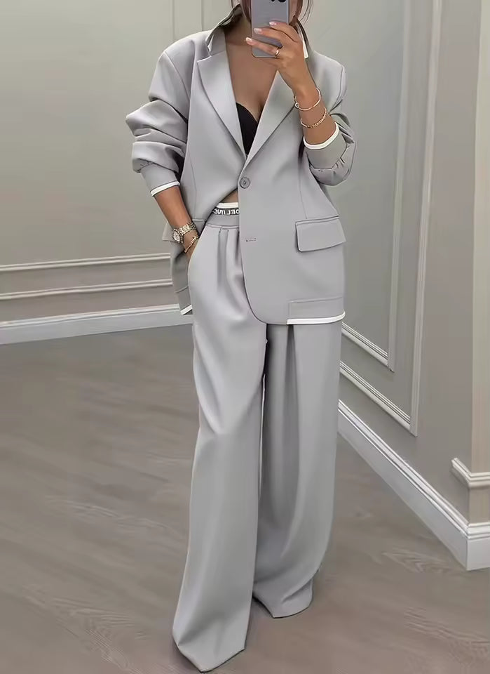 Women’s Blazer & Wide-Leg Pants Suit