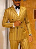 Men's Jacquard Double Breasted 2 Piece Suit