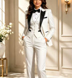 Women’s Burgundy 3 Piece Tuxedo Suit