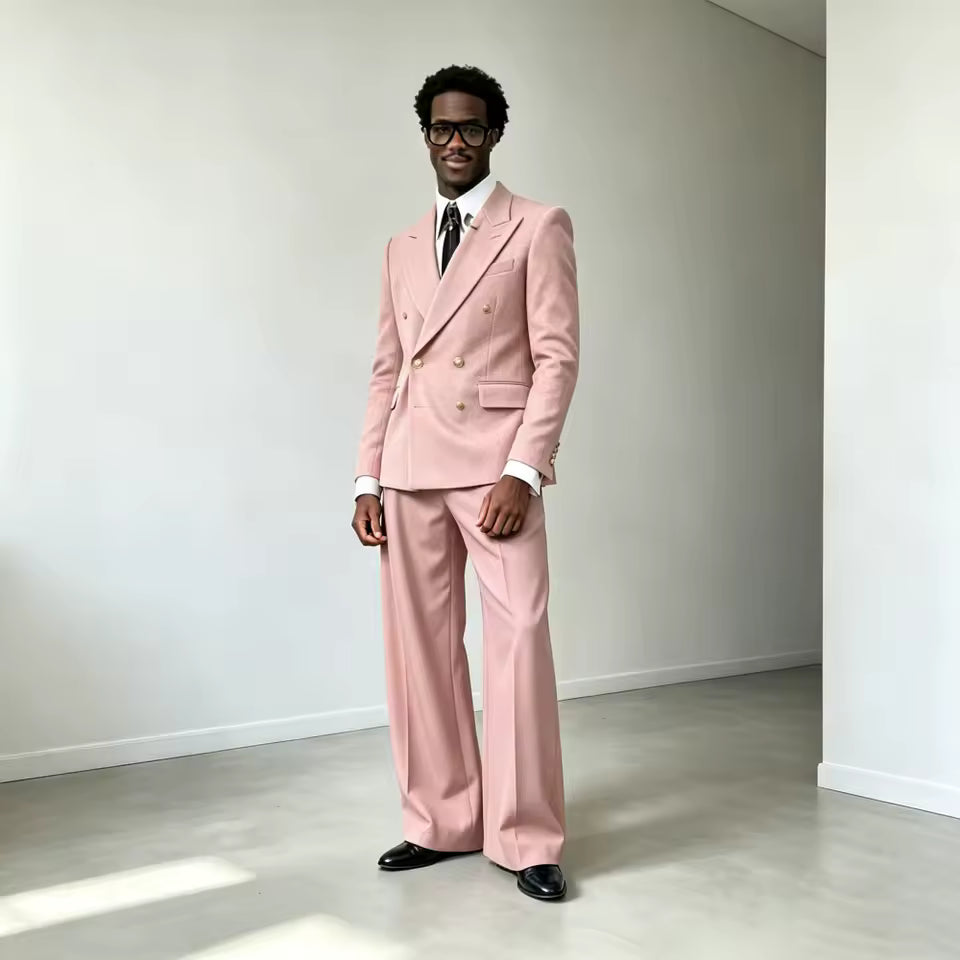Double Breasted Wide Leg Men’s Suit