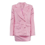 Satin Blazer & Midi Skirt Set