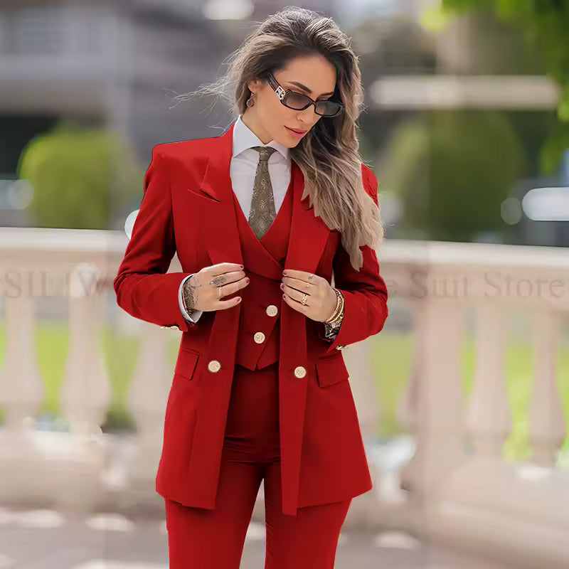 Women’s 3 Piece Double Breasted Suit Set