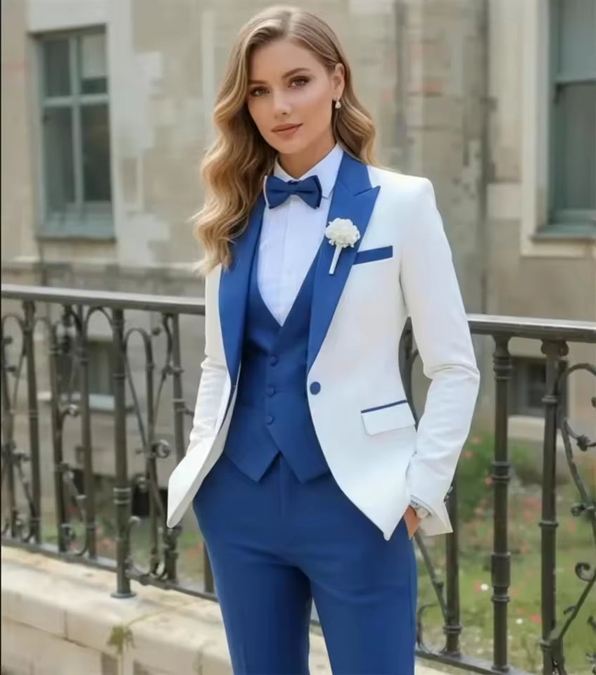 Dark Blue Women's 3-Piece Formal Suit