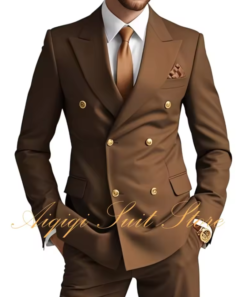 Double Breasted Two Piece Tuxedo Suit