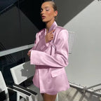 Satin Blazer & Midi Skirt Set