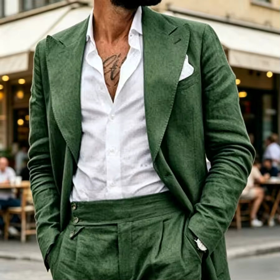 Men’s Lightweight Linen 2 Piece Suit