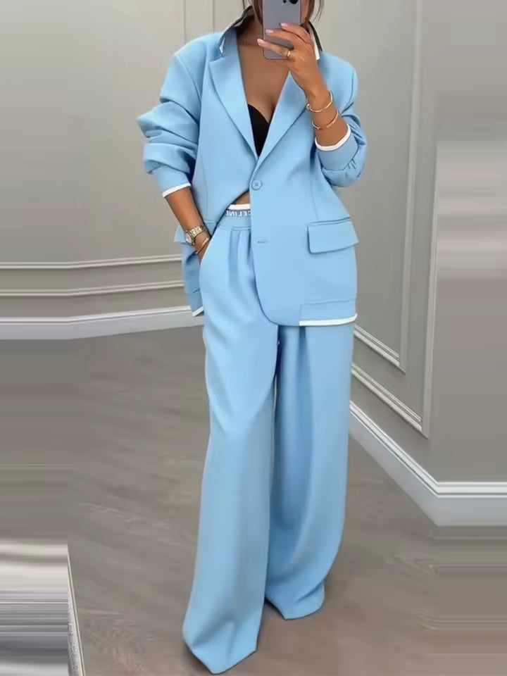 Women’s Blazer & Wide-Leg Pants Suit