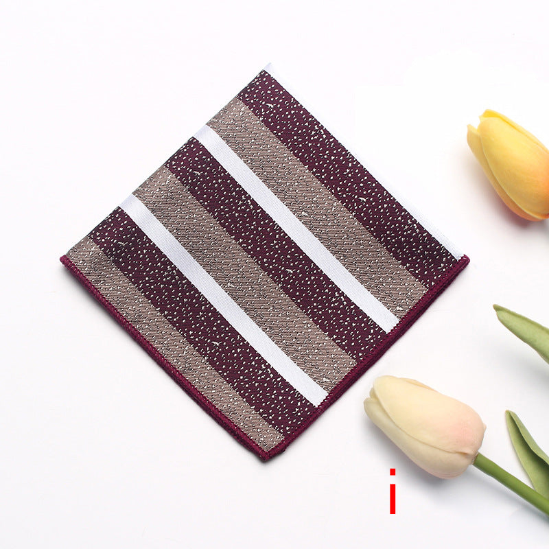Striped Floral Pocket Square for Men's Suits