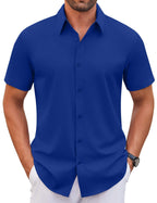 Men's Short Sleeve Wrinkle-Free Dress Shirt | Untucked Fit