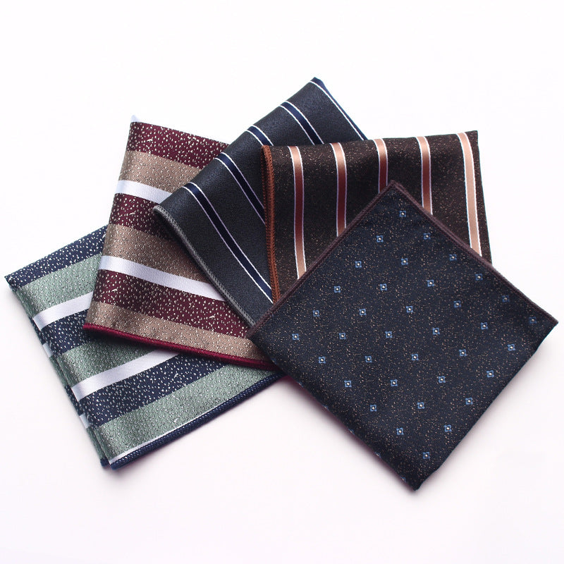 Striped Floral Pocket Square for Men's Suits