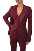 Women's Burgundy Wedding Tuxedo Pantsuit